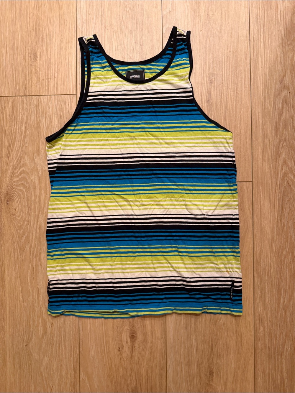 Rip Curl Men's Striped Tank Top in Blue, Green & White